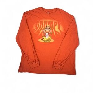 Disney Grumpy The Dwarf Orange Cotton Long Sleeve Shirt